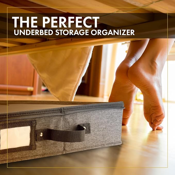 HOMELUX THEORY 2pc Low Profile Under Bed Storage Containers, Thin Under Couch - Image 8