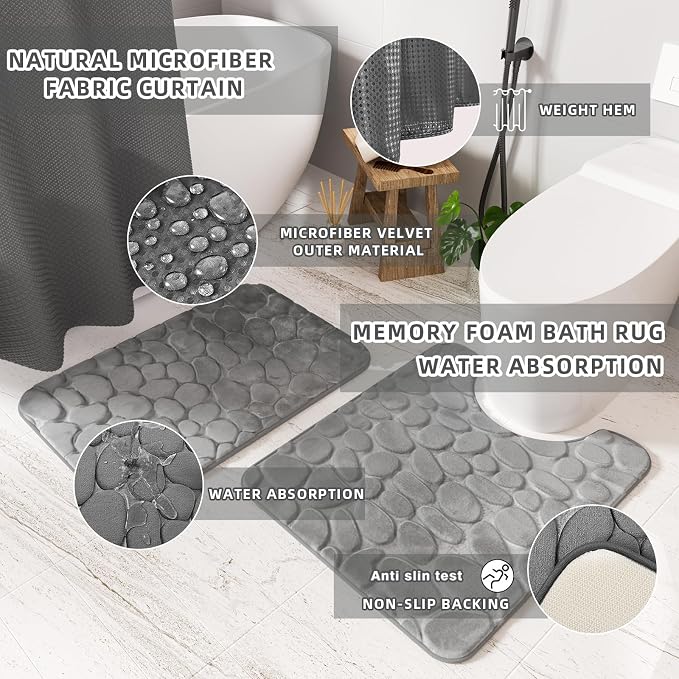 Bathroom Accessories Set- 25PC Grey Bathroom Set, Bathroom Set - Image 5