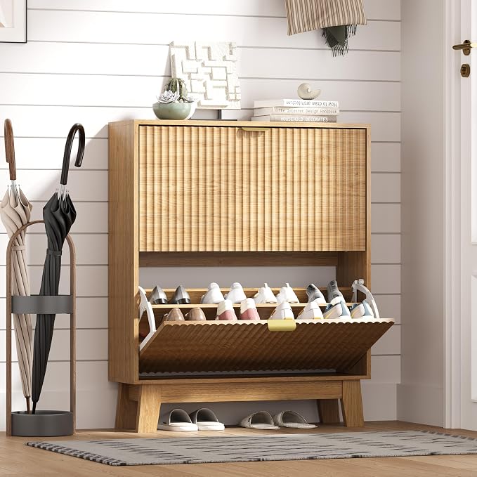 Shoe Cabinet Storage for Entryway by HUANLEGO