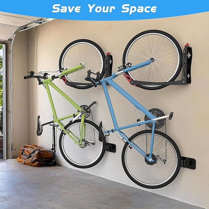 WALMANN BIKEPAL No Lifting Wall Mounted Swivel Bike Rack, Bike Wall Hangers - Image 2