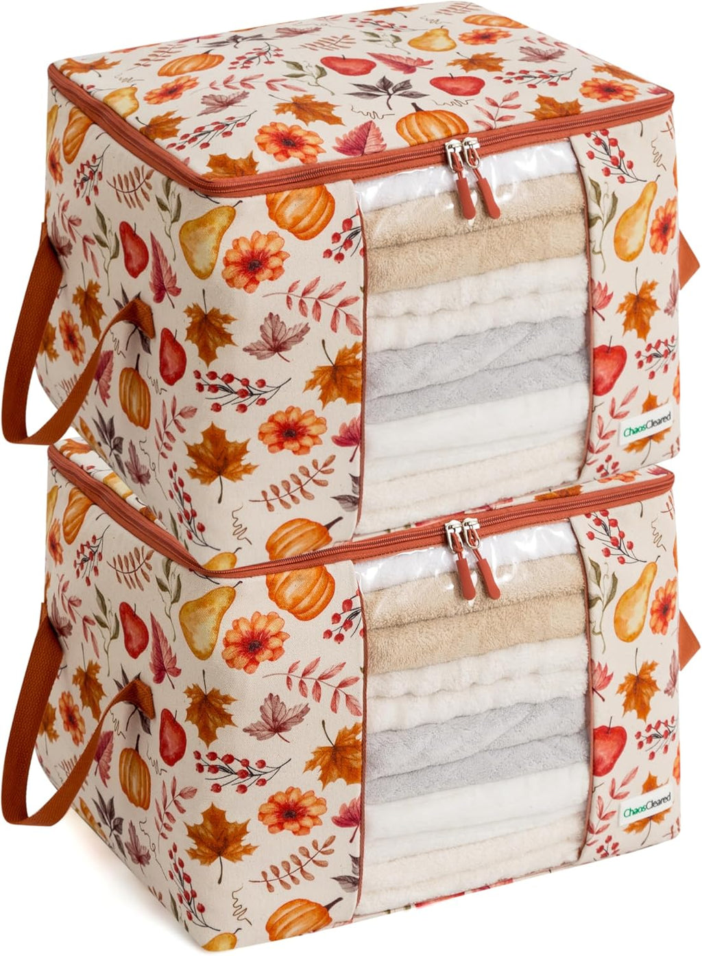 2 Pack Canvas Storage Bags Designer Organizer - Seasonal Storage for