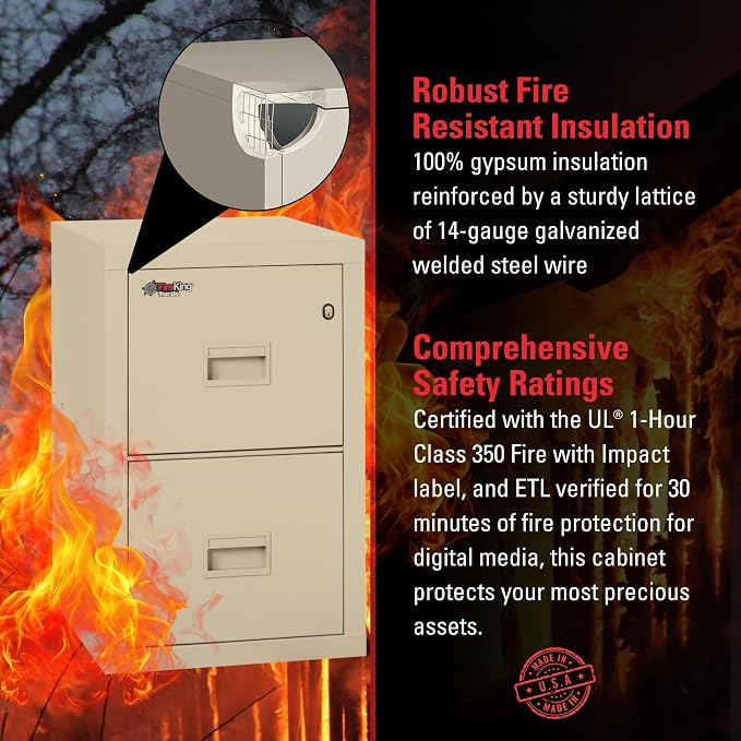 FireKing Turtle Vertical 2 Drawer Legal and Letter Fire Safe File Cabinet - Image 6