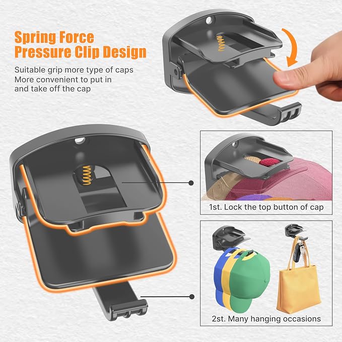 8 Packs Hat Organizer ，Holds 40 Hats - Image 2