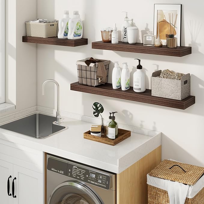 fuqing Floating Shelves for Wall, Wall Mounted Wood Floating Shelf - Image 4