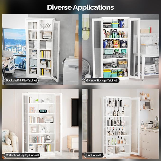 VINGLI Lockable Display Cabinet - Image 7