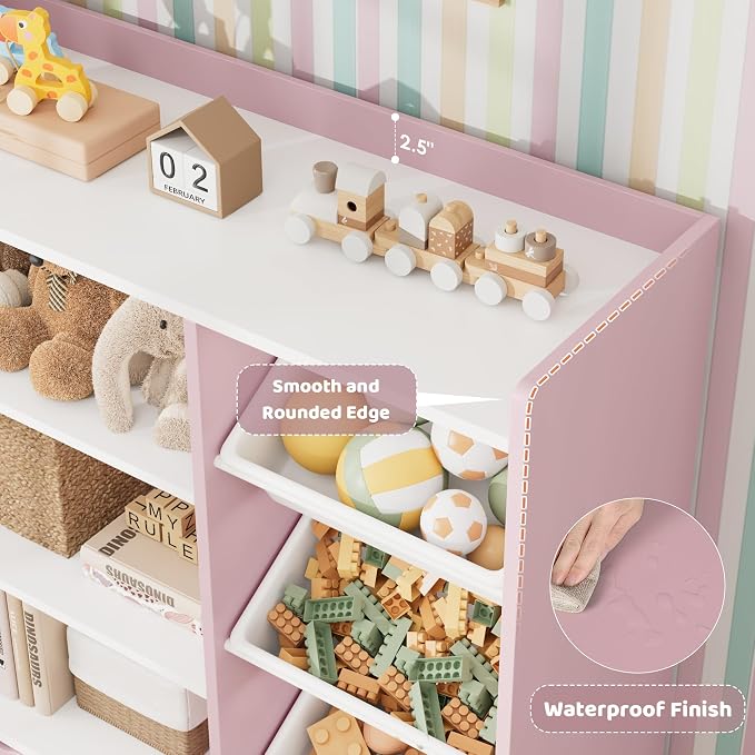 HITHOS 55" W Kids Toy Storage Organizer, Large Toy Box - Image 4
