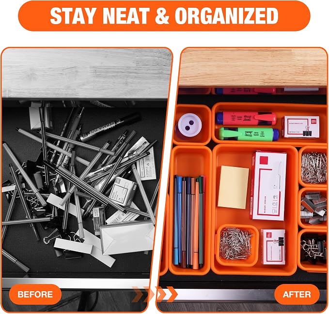 ValueMax 21 PCS Desk Drawer Organizer Set, PP Material Interlocking Drawer - Image 5