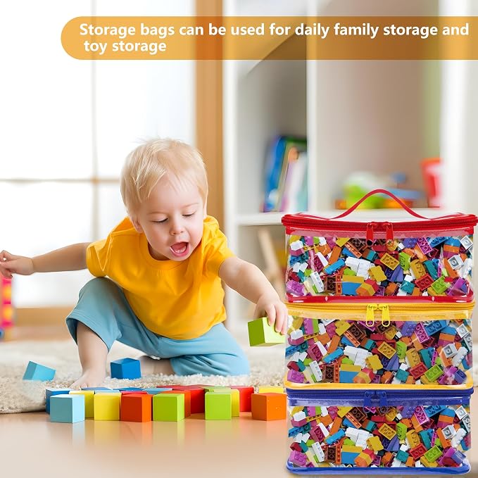 3 Packs Clear Toy Storage Bags- 9.4 x 6.7 x 4.3 Inch Transparent PVC Toy - Image 5