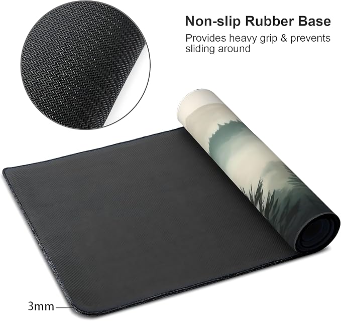 Misty Forest Large Mouse Pad, Gaming Keyboard Desk Pad, Extended Mouse Mat - Image 4
