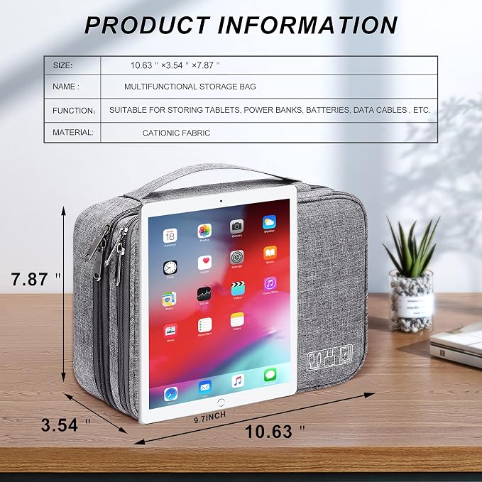 SELLYFELLY Electronic Bag Travel Cable Accessories Bag Waterproof Double Layer - Image 2