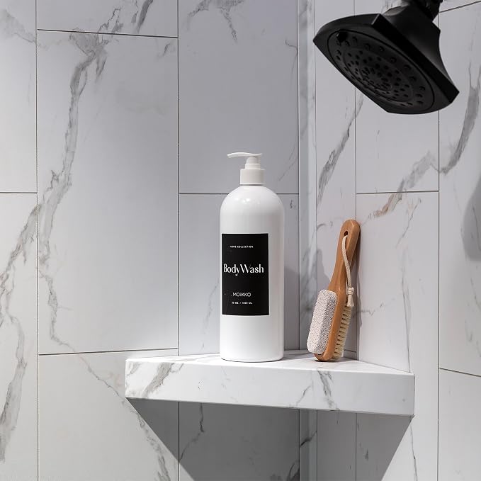 Palisade Vinyl Waterproof Corner Shower Shelf in Carrara Marble/Urban Glacier - Image 5