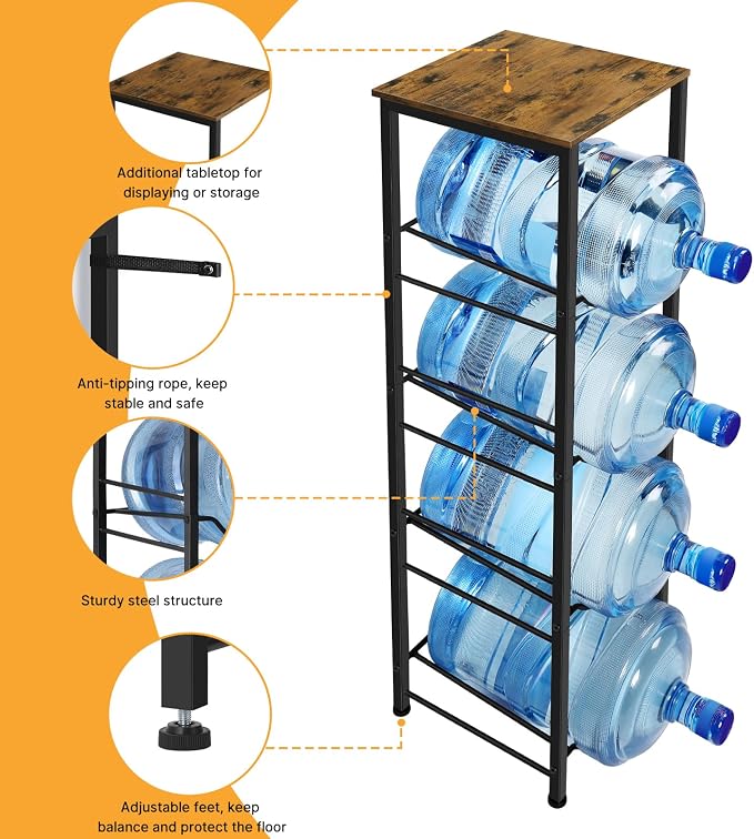 smusei Water Jug Holder Stand 5 Gallon Water Bottle Holder - Image 4