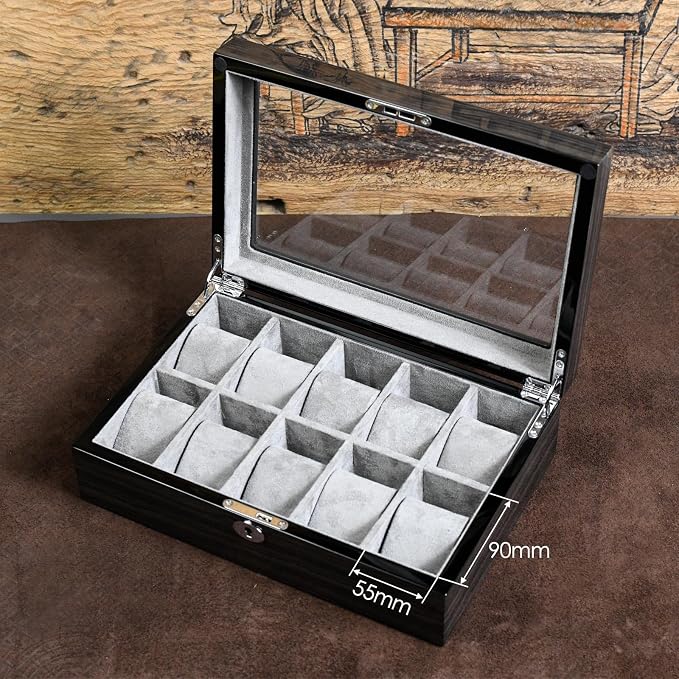 Watch Box for Men 10 Watches Storage box&Organizer Smart Watch Display Case - Image 4