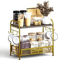 Coffee Bar Organizer for Countertop Station, Simple Assembly 2 Tier Shelf for by IBEDMAZIE