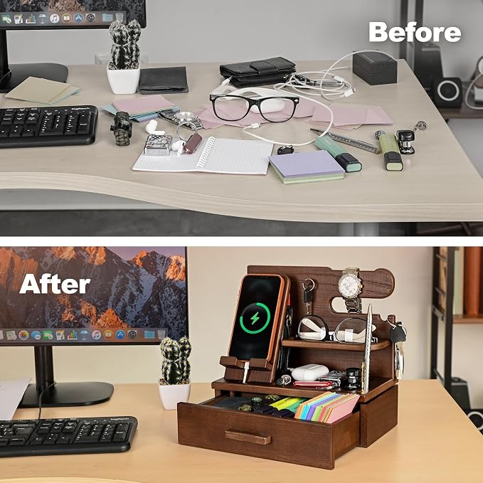 TESLYAR Wood Phone Docking Station - Image 4