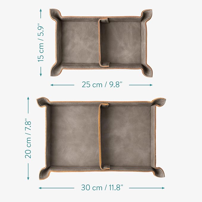 Navaris Faux Leather Tray Set - Image 6