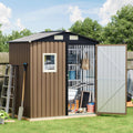 Breezz Outdoor Steel Storage Shed, 6 x 4 ft, Brown