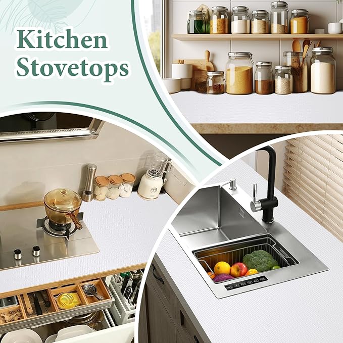 Drawer and Shelf Liner for Kitchen Cabinet: 17 in X 30 Ft Non Slip Waterproof - Image 6
