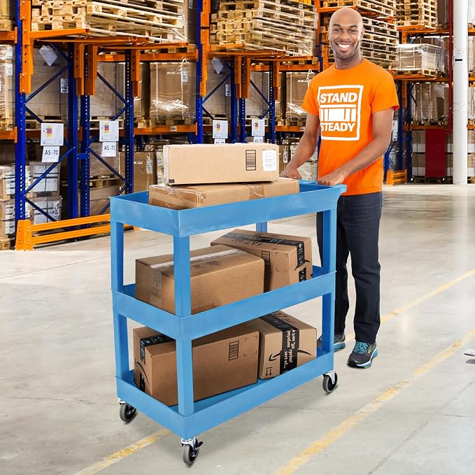 Stand Steady Tubstr 3 Shelf Utility Cart | Made in USA | Heavy Duty Tub Cart - Image 4