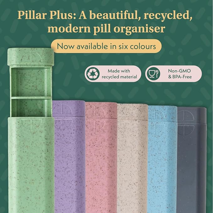 Pillar Plus - Aesthetic 7 XL Day Pill Organizer | BPA-Free Wheat Straw Medicine - Image 3