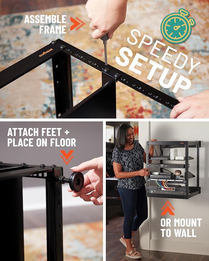 ECHOGEAR 15U Open Frame Rack for Servers & AV Gear - Image 6