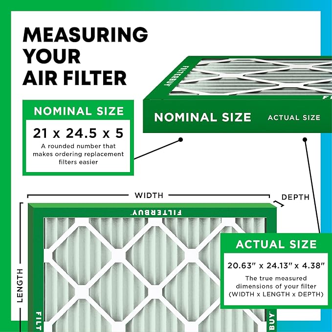 Filterbuy 21x24.5x5 Air Filter MERV 11 Superior Pet & Allergy Defense, - Image 2