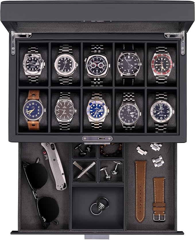ROTHWELL 10-Slot Watch Box in Leather by RothwellSanFrancisco