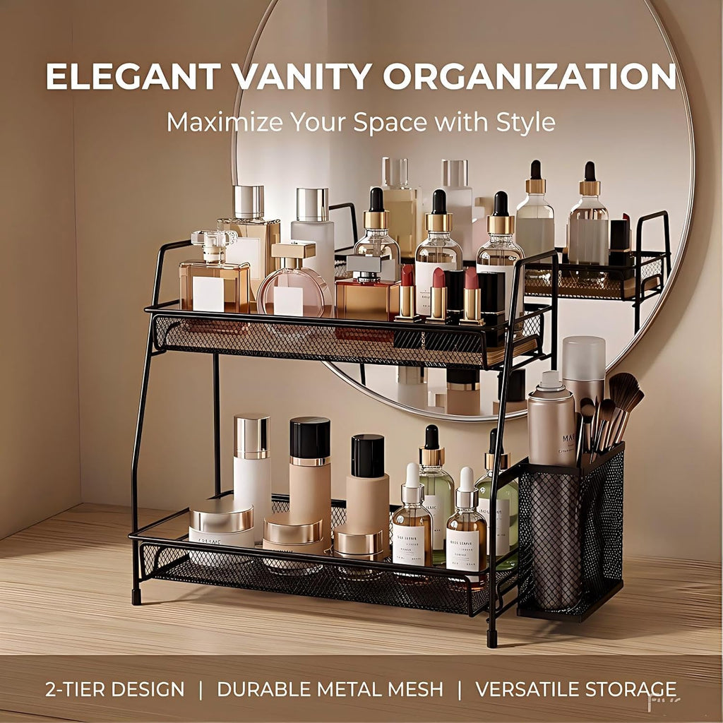 2-Tier Bathroom Countertop Organizer,Skincare, Makeup Countertop