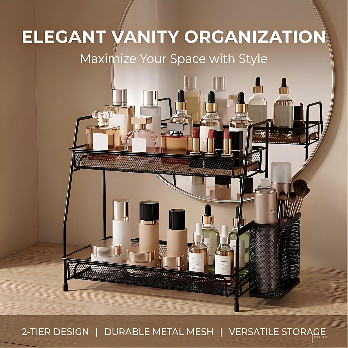 2-Tier Bathroom Countertop Organizer,Skincare, Makeup Countertop