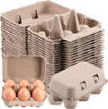 Half Dozen Egg Cartons 100 Pack, Blank Natural Pulp Box 6 Count by LayHyand