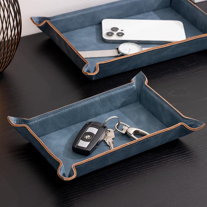 Navaris Faux Leather Tray Set - Image 3