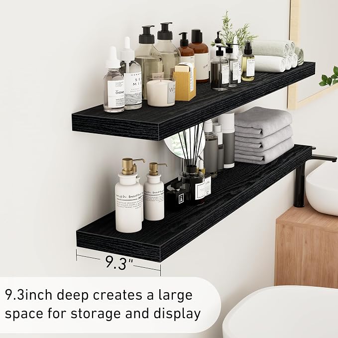 Fun Memories 48Inch Floating Shelves, 9.3Inch Deep Rustic Wall Shelves - Image 5