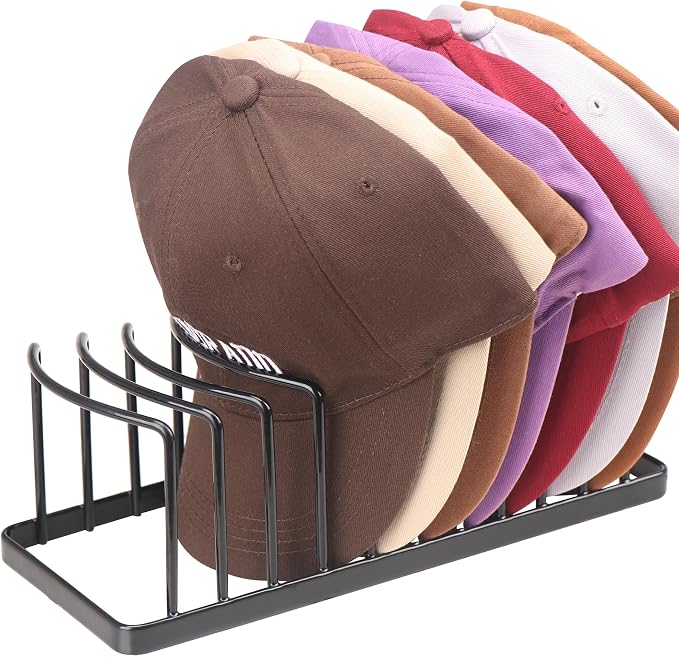 Hat Organizer - Space Saving Hat Stand Holds 10 Caps - Premium Metal Rack by YiSeyruo