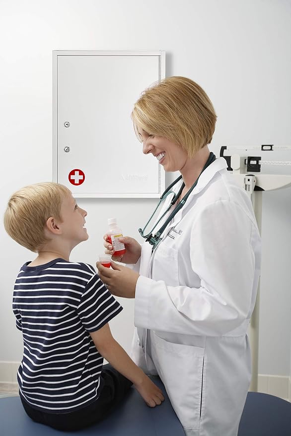 AdirMed Locking Medicine Cabinet Wall Mounted First Aid Cabinet - Image 7