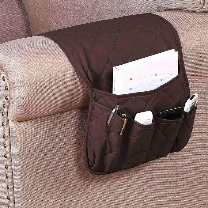 2 Pack Non-Slip Couch Sofa Chair Armrest Organizer 5 Pockets Armchair Caddy - Image 5