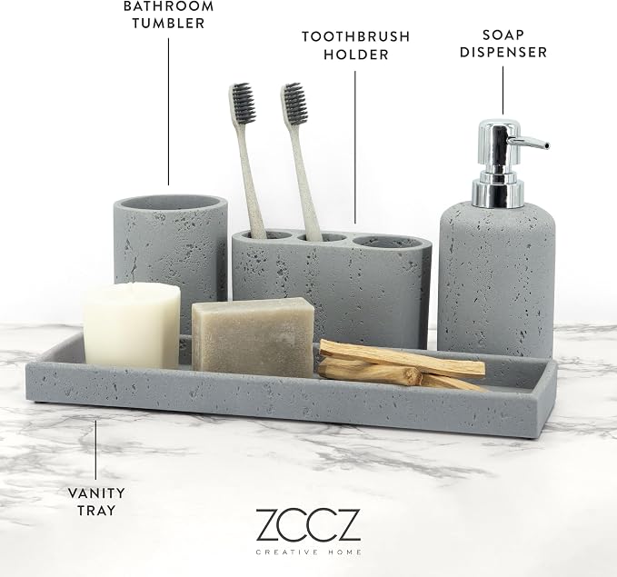 ZCCZ -Beige Bathroom Accessories Set 4 Pcs - Image 3