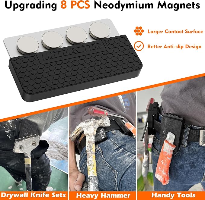 MUTUACTOR 1 PCS Magnetic Tool Belt Clip, Anti-Slip Heavy-Duty Magnetic Mount - Image 4