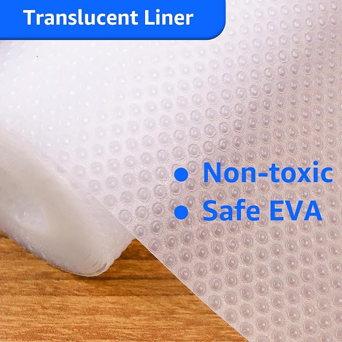 PABUSIOR Clear Cabinet Shelf Liner: Waterproof Bathroom Drawer Mat 17.7 x 96 - Image 5