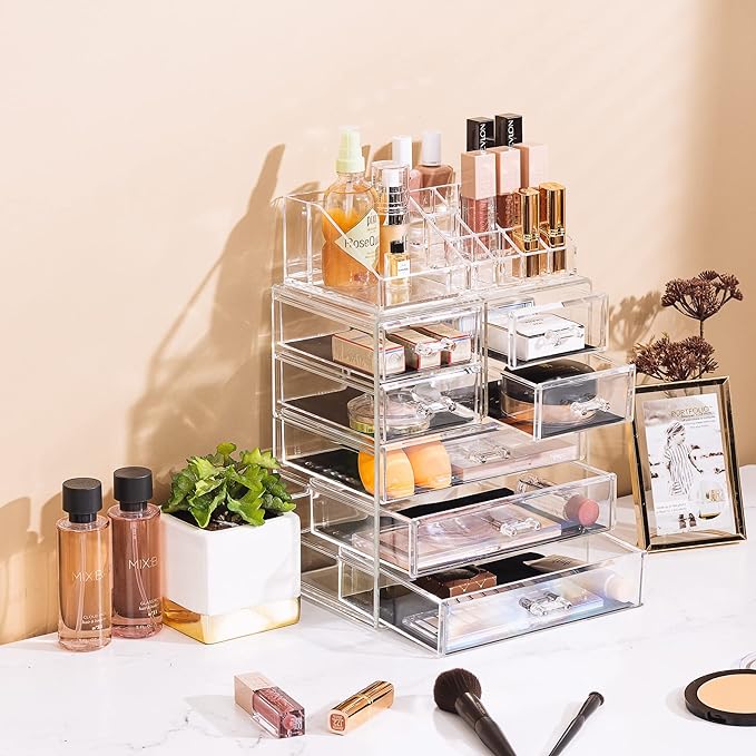 Sorbus Acrylic Makeup Organizer Set, 7-Drawer Vanity & Countertop Cosmetic - Image 6