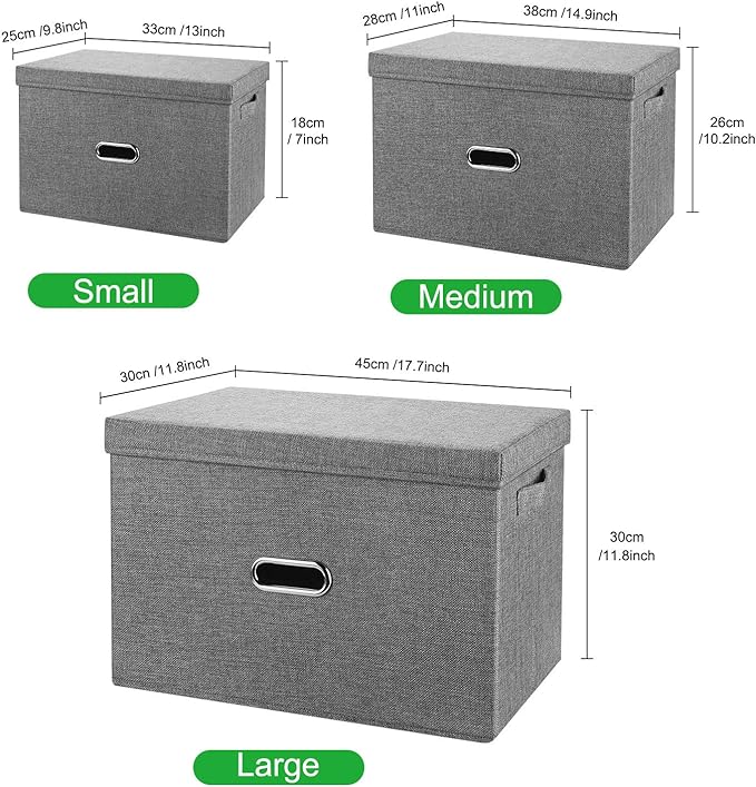 Linen Fabric Collapsible Storage Bins - Image 7