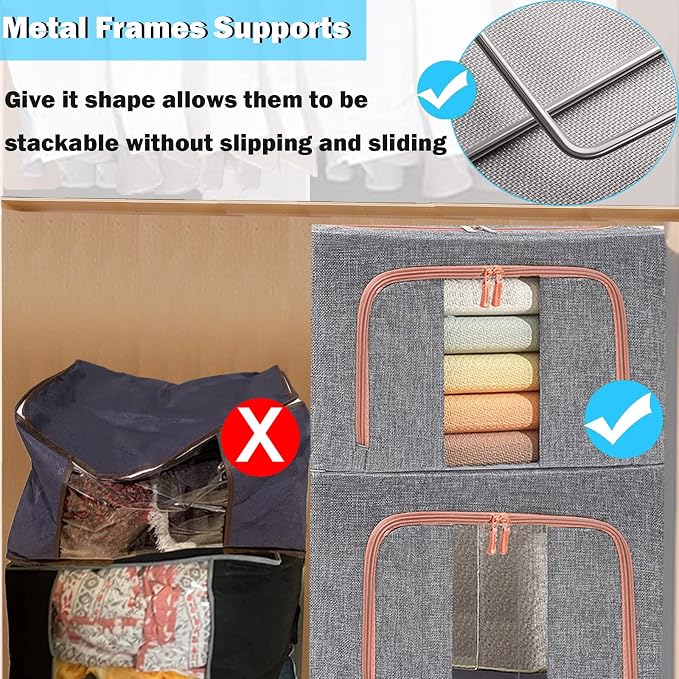 Large Storage Bags, Stackable Clothes Storage Bins - Image 4