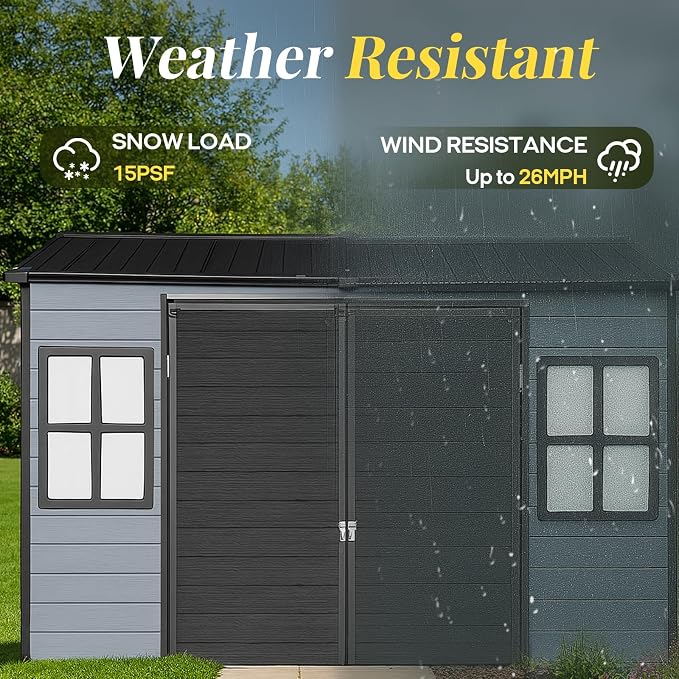 8x6ft Resin Outdoor Storage Shed - Image 5