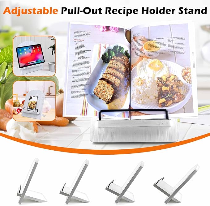 Wood Cookbook Stand Cookbook Holder: Kitchen Adjustable Cookbook Holder Recipe - Image 5