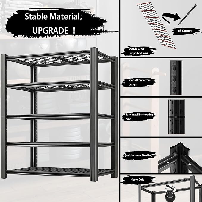 Storage Shelving Unit Heavy Duty Garage Shelves Metal Organizer Utility Rack - Image 5