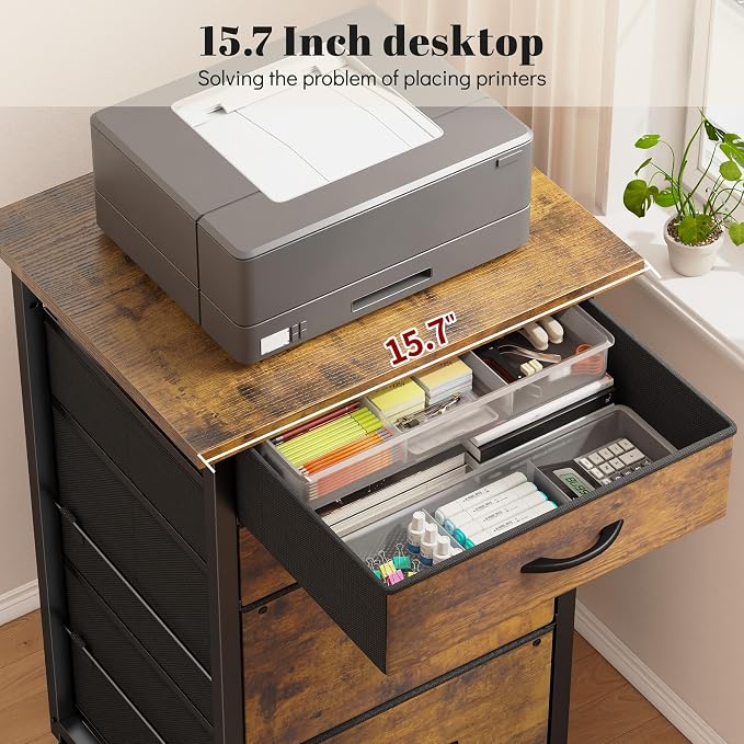 4 Drawers Mobile File Cabinet Vertical Filing Cabinet - Image 4