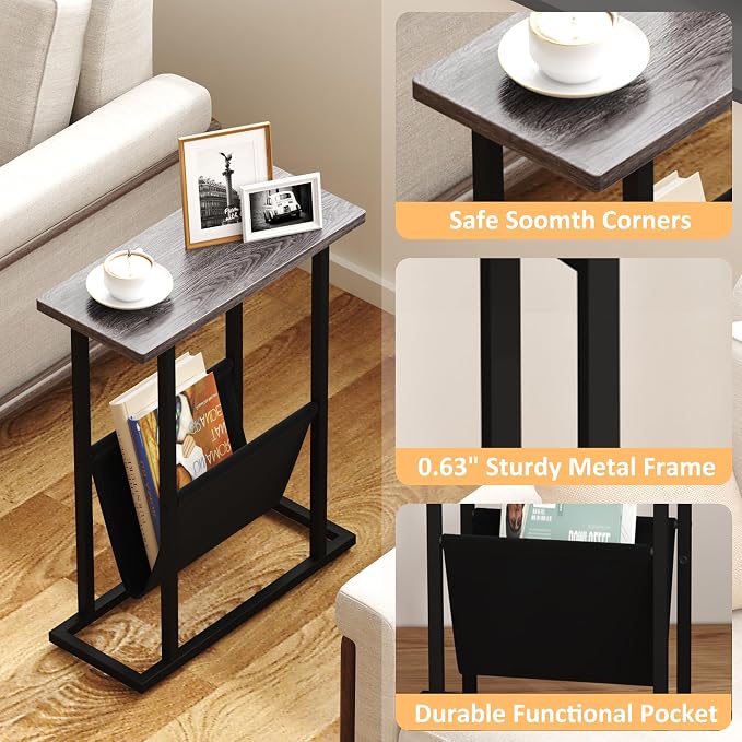 Yusong Narrow Side Table for Small Spaces, Small End Table - Image 4