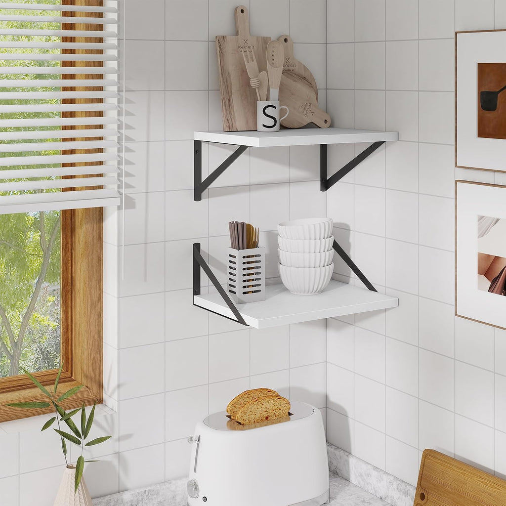 Deep Floating Shelves,16" Wx10 D Floating Shelves for Wall Set of