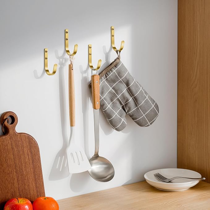 Wall Hooks for Hanging Towel/Coat - 22LB Screw in Metal Hanger Wall Mount - Image 6