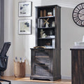 RedLemon Bookcase with 2 File Drawers, 4 Tier Rustic Wood Bookshelf with Cabinet by REDLEMON
