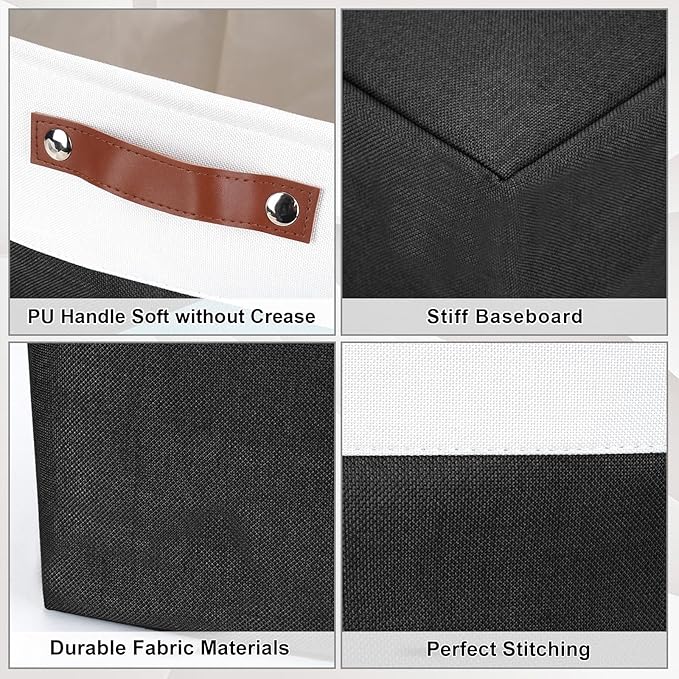 Collapsible Fabric Storage Cubes 11x11 Cube Storage Bins, 4 Pack Closet Baskets - Image 6